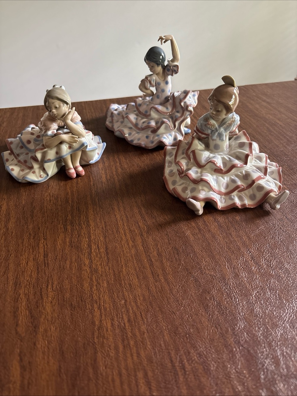 Vintage Lot Of 3 Lladro Spanish Flamenco Dancers #5389, 5390, 5391. Complete Set